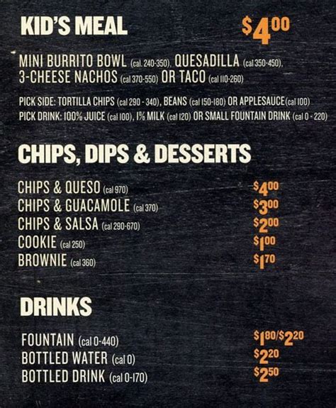 Qdoba prices and menu - Hot Bar Add Ons. Salsas, Guacamole, and Extras. Breakfast